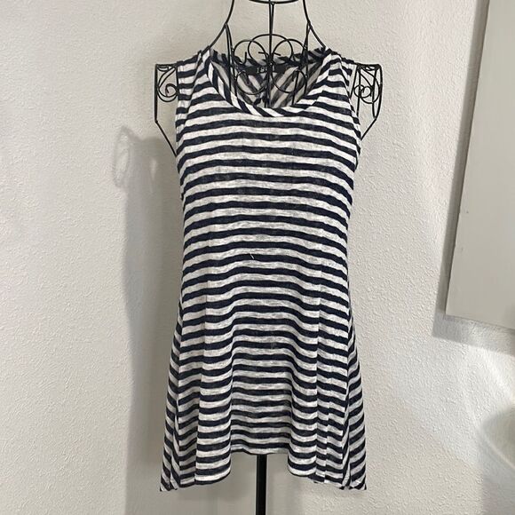 Coin 1804 yes, navy and white striped tank open/split back size M - Picture 2 of 8